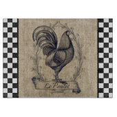 ヴィンテージフランスのチキンオンチェッカーボード カッティングボード (正面)
