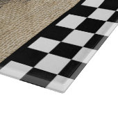 ヴィンテージフランスのチキンオンチェッカーボード カッティングボード (角)