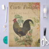ヴィンテージフランスのチキンデカップハガキ 薄葉紙 (クラフト)
