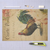 ヴィンテージフランスのチキンデカップハガキ 薄葉紙 (クラフト)