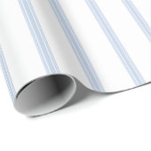 ヴィンテージフランスのチクストライプクパタン青ギフト ラッピングペーパー (ロールコーナー)