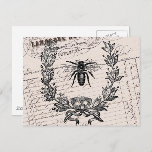ヴィンテージフランスのチックハニービー ポストカード (正面/裏面)