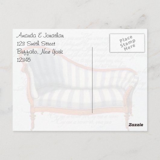 ヴィンテージフランスのチャイズカスタムラウンジ ポストカード (裏面)