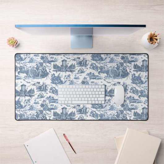 ヴィンテージフランスのチャリオットオブドーントイレデジュウブルー デスクマット (オフィス1)