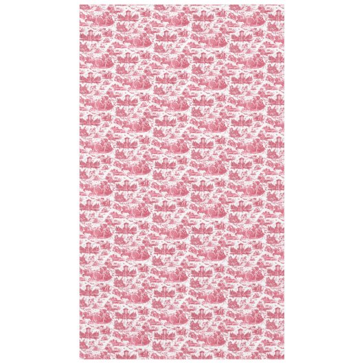 ヴィンテージフランスのチャリオットオブドーントイレデジュエレッド テーブルクロス (正面)