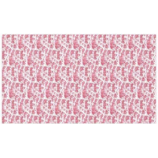 ヴィンテージフランスのチャリオットオブドーントイレデジュエレッド テーブルクロス (正面(横))