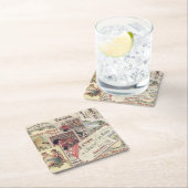 ヴィンテージフランスのチョコラコースター スクエアペーパーコースター (インサイチュ)