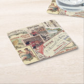 ヴィンテージフランスのチョコラコースター スクエアペーパーコースター (アングル)