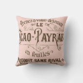 ヴィンテージフランスのチョコレートアメリカンMoJoピロー クッション (裏面)