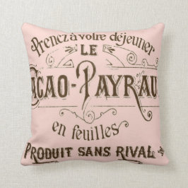 ヴィンテージフランスのチョコレートアメリカンMoJoピロー クッション