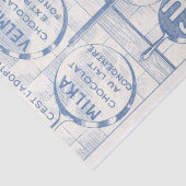 ヴィンテージフランスのチョコレートアンドブルーキッチンデクページ 薄葉紙 (詳細)