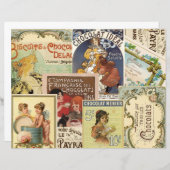 ヴィンテージフランスのチョコレート広告コラージスクラップブック (正面/裏面)