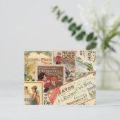 ヴィンテージフランスのチョコレート広告コラージュ ポストカード (スタンド正面)