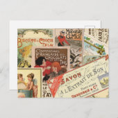 ヴィンテージフランスのチョコレート広告コラージュ ポストカード (正面/裏面)