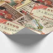 ヴィンテージフランスのチョコレート広告コラージュ ラッピングペーパー (角)