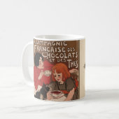 ヴィンテージフランスのチョコレート広告マグカップ コーヒーマグカップ (正面左)