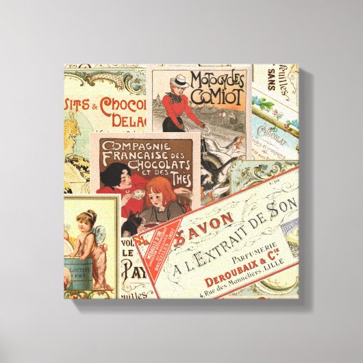 ヴィンテージフランスのチョコレート広告 キャンバスプリント (正面)