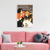 ヴィンテージフランスのチョコレート&ティーコ広告 キャンバスプリント (インサイチュ (リビング))
