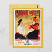 ヴィンテージフランスのチョコ広告レット ポストカード (正面/裏面)