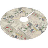 ヴィンテージフランスのチルドレンクリスマスツリースカート ブラッシュドポリエステルツリースカート (アングル)