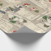 ヴィンテージフランスのチルドレンクリスマス ラッピングペーパー (角)