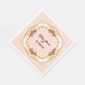ヴィンテージフランスのティーパーティーバラ金ゴールドベビーシャワー スタンダードランチョンナプキン (角)
