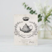 ヴィンテージフランスのティーポット葉書 ポストカード (スタンド正面)