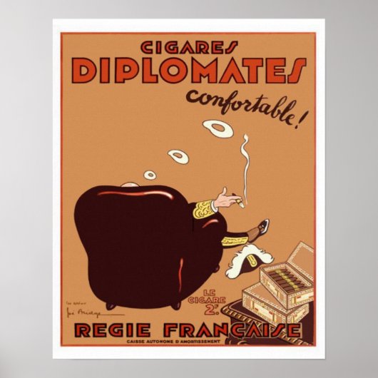 ヴィンテージフランスのディプロメイト葉巻ポスター ポスター (正面)