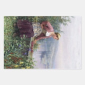 ヴィンテージフランスのデカップラッピング紙 ラッピングペーパーシート (正面)