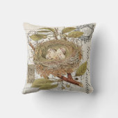 ヴィンテージフランスのデコールネストウィズエッグ装飾用クッション クッション (裏面)