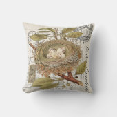ヴィンテージフランスのデコールネストウィズエッグ装飾用クッション クッション (正面)