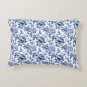 ヴィンテージフランスのトイルドゥジュイネイビーブルー アクセントクッション (裏面)