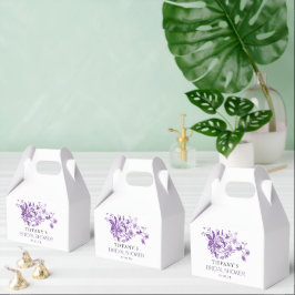 ヴィンテージフランスのトイルパープルフローラブライダルシャワー フェイバーボックス