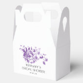 ヴィンテージフランスのトイルパープルフローラブライダルシャワー フェイバーボックス (オープン)