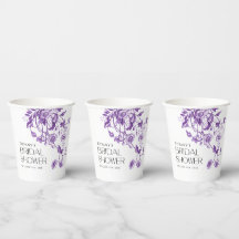 ヴィンテージフランスのトイルパープルフローラブライダルシャワー