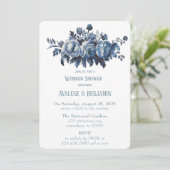 ヴィンテージフランスのトイルフローラウェディングシャワー写真 招待状 (スタンド正面)