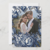 ヴィンテージフランスのトイルフローラウェディングシャワー写真 招待状 (裏面)