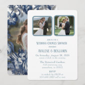 ヴィンテージフランスのトイルフローラウェディングシャワー写真 招待状 (正面/裏面)