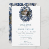 ヴィンテージフランスのトイルフローラカップルのシャワー写真 招待状 (正面/裏面)