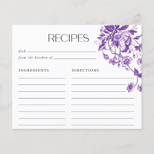 ヴィンテージフランスのトイルフローラブライダルシャワーレシピ (正面)