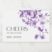 ヴィンテージフランスのトイルフローラブライダルシャワー応援 スパークリングワインラベル (シングルラベル)