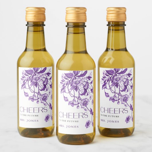 ヴィンテージフランスのトイルフローラブライダルシャワー応援 ワインラベル (ボトル)