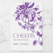 ヴィンテージフランスのトイルフローラブライダルシャワー応援 ワインラベル (シングルラベル)