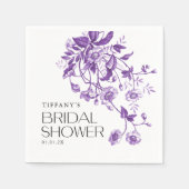 ヴィンテージフランスのトイルフローラブライダルシャワー スタンダードカクテルナプキン (正面)