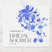 ヴィンテージフランスのトイルフローラブライダルシャワー スパークリングワインラベル (シングルラベル)