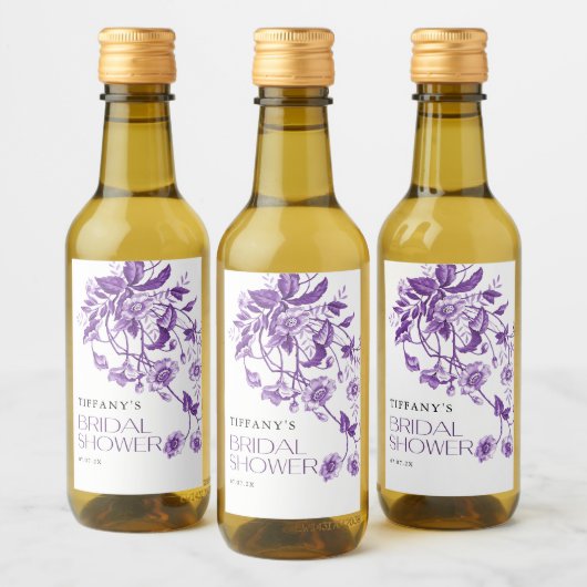 ヴィンテージフランスのトイルフローラブライダルシャワー ワインラベル (ボトル)