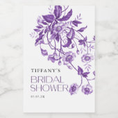 ヴィンテージフランスのトイルフローラブライダルシャワー ワインラベル (シングルラベル)