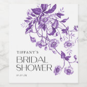 ヴィンテージフランスのトイルフローラブライダルシャワー ワインラベル (シングルラベル)