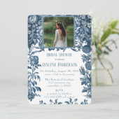 ヴィンテージフランスのトイルフローラブライダルシャワー 招待状 (スタンド正面)