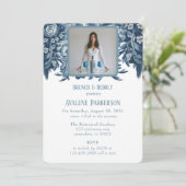 ヴィンテージフランスのトイルフローラブランチとバブリー 招待状 (スタンド正面)